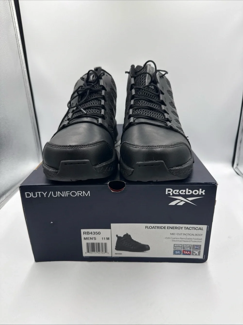 Reebok Men's Floatride Energy Frigid Grip Tactical Mid Boots Black Size 11